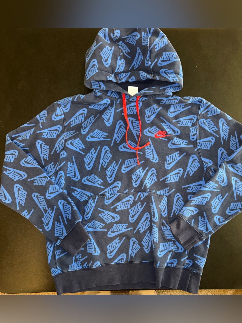Nike Size M Boys Logo Blue Hoodie